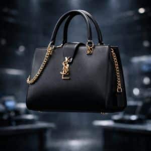 Elegant Black Luxury Handbag with Gold Chain